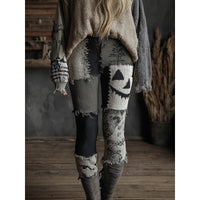Womens All-Match Fashionable Printed Knitted Leggings