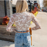 Fashionable Trendy Floral-print Fitted Top For Women