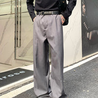 Button Design Feeling Straight Casual Suit Trousers For Men
