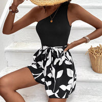 Sexy Off-shoulder Sleeveless Shorts Jumpsuit
