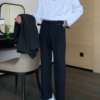 Suit Trousers Men's Formal Wear Casual Trousers Men's Straight Trousers Men's Solid Color Trousers Men