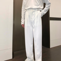 Non-iron Straight Suit Trousers Men Loose Casual