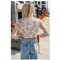 Fashionable Trendy Floral-print Fitted Top For Women